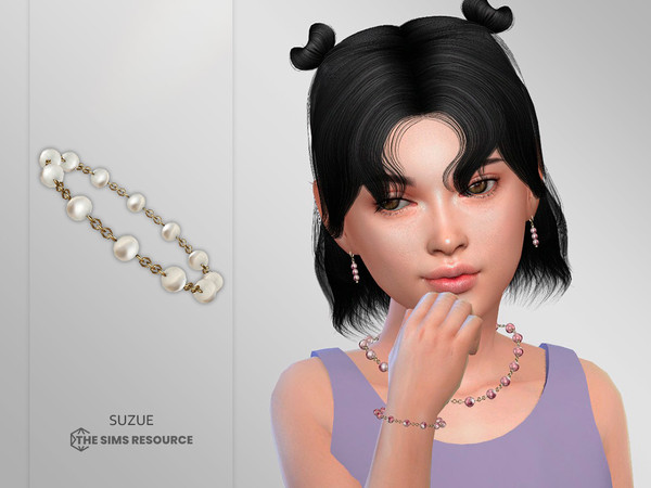 Sims 4 — Pearl Bracelet Child by Suzue — New Mesh (Suzue)