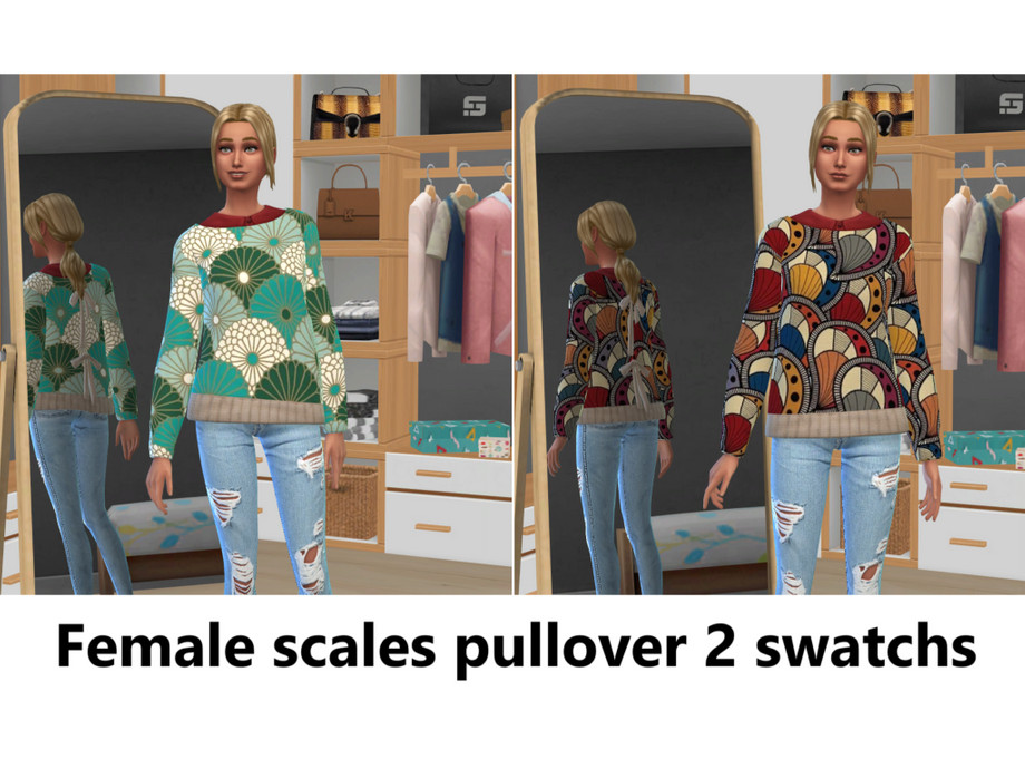 The Sims Resource | Female scales pullover