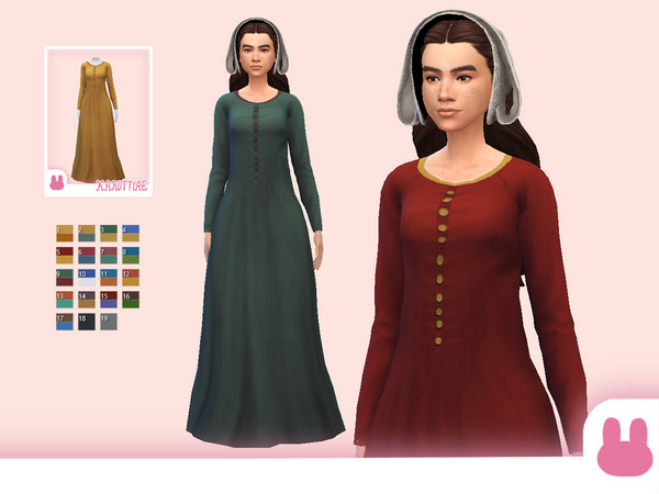 Sims 4 — Medieval Kirtle - 13th century by Karuttiae — Historically accurate, 13-14th century kirtle worn by peasants and