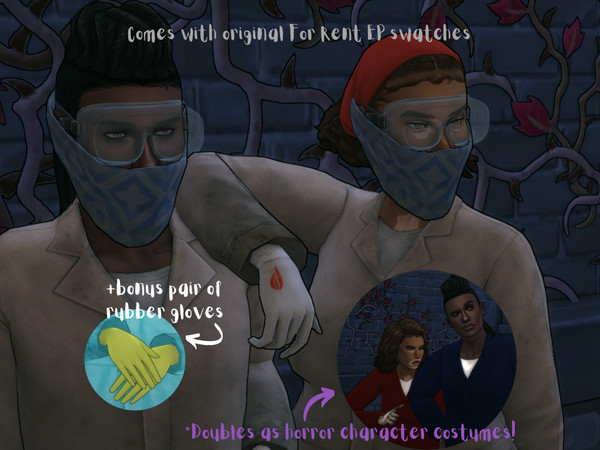 Sims 4 — [NatVlad93] forrent_EP15_fgoggles.package by NatVlad93 — 4-piece cleaning clothing set of a duster mask,