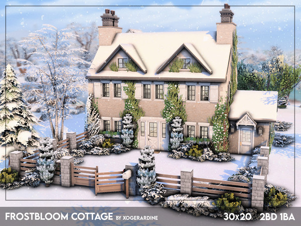 Sims 4 — Frostbloom Cottage (NO CC) by xogerardine — Cute and cozy winter cottage! It might be beige but sometimes it's