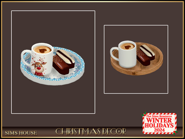 Sims 4 — [Sims Housee ]TRAY WITH CUP | CHRISTMAS DECOR by Sims_House — CHRISTMAS DECOR