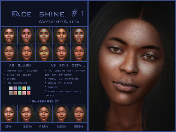 Sims 4 — faceshine_1_skindetail_awesome-ajuga.package by Awesome-ajuga — - comes as blush & skin detail