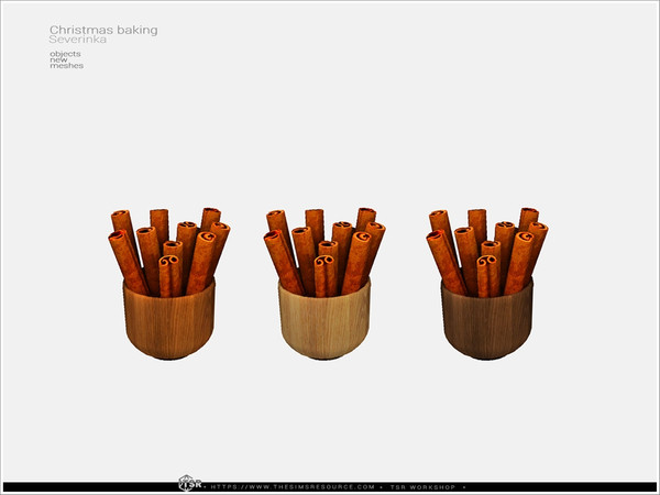 Sims 4 — Christmas baking - cinnamons bowl by Severinka_ — A set of decor for the design of a kitchen or a canteen in a