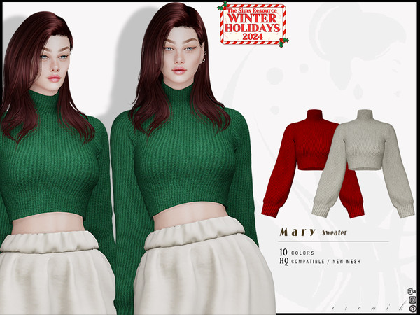 Sims 4 — [WinterHolidays] Mary Sweater by _ironik_ — -Turtleneck Sweater