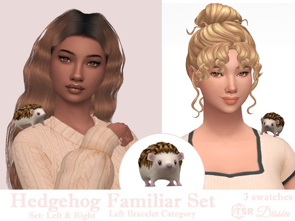 Sims 4 — Hedgehog Familiar (Left) by Dissia — Cute little hedgehog pet sitting on your sim left or right shoulder