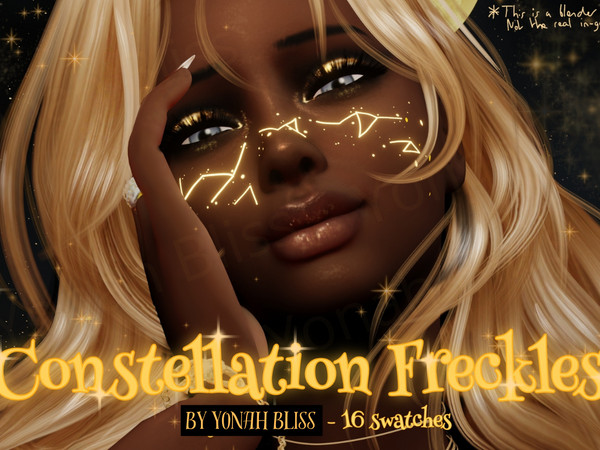 Sims 4 — Constellation Freckles by Yonah_Bliss — Constellation freckles with shiny stars :3 works better on dark skins,