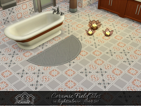 Sims 4 — Ceramic Field Tiles in lightsalmon floor4 by Emerald — Ceramic Field Tiles are perfect for any projects