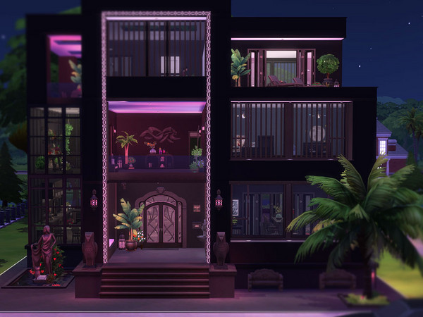 Sims 4 — NEW! GothHaus Villa by Mamba_Negra2 — "A contemporary mansion for the iconic Goth family, with a minimalist