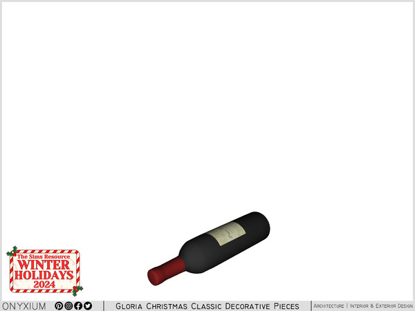Sims 4 — Gloria Wine Bottle by Onyxium — Onyxium@TSR Design Workshop Christmas Collection - Belong To The 2024 Year
