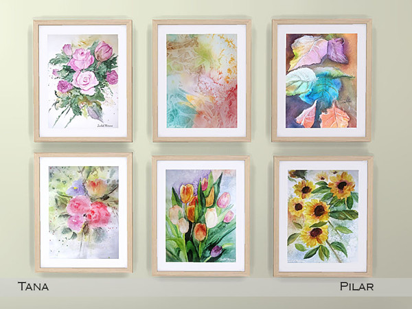 Sims 4 — Pilar Tana Painting by Pilar — Cheerful combination of wood and colorful patterns