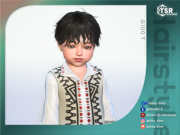 Sims 4 — Messy Short Hair for Toddlers - G100T by Daisy-Sims — for Child
