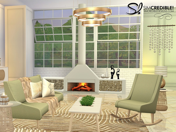 Sims 4 — Bossa Nova Living Fireplace by SIMcredible! — Again we got inspired by Bossa Nova and tropical vibes! And why?