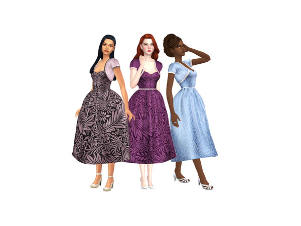 Sims 4 — January: A Sifix Recolour by thefoggiestidea — A recolour of the Sifix Noelle dress. There's 3 variants with a
