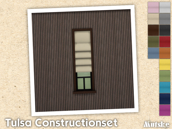 Sims 4 — Tulsa Roman Blind Half by Mutske — Contains windows, shutters and curtains. Windowsills have extra slots and