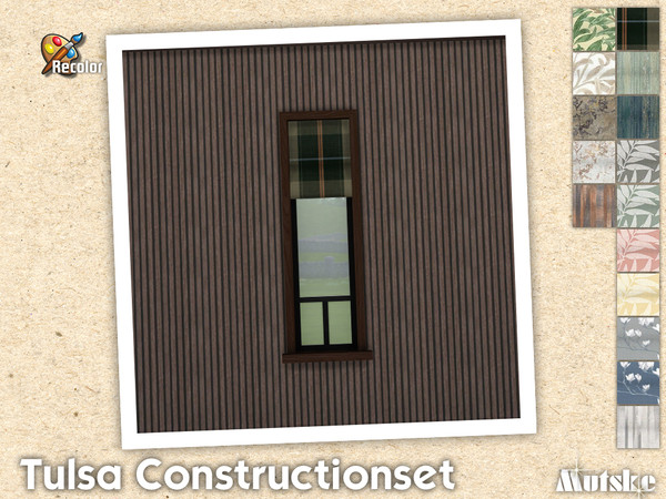 Sims 4 — Tulsa Roman Blind Short Half by Mutske — Contains windows, shutters and curtains. Windowsills have extra slots