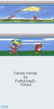 Sims 2 — Curious George Border Collection by FluffyAuntyDi — A collection of 2 curious george borders for your kids walls