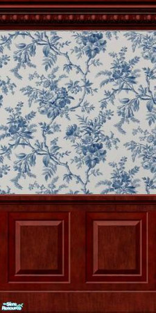 Sims 2 — Blossom in Blue Walls by FluffyAuntyDi — Beautiful walls with Blue blossoms fo your elegant rooms