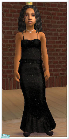 Sims 2 Prom The Sims Resource - Girl's Black Sparkling Prom Dress