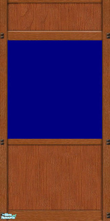 Sims 2 — Royal Blue and Panels by Hallenee — Royal blue paint and mid wood panelling.