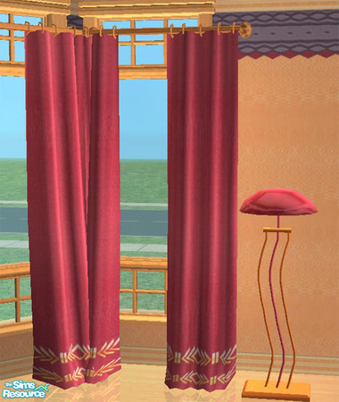 Sims 2 — Honnoi Livingroom -Curtains by Cloisonne — 