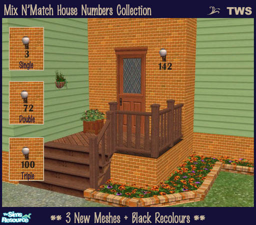 Sims 2 — Mix N'Match House Number Collection by wildstar24 — A house isn't a house without street numbers. Easily create