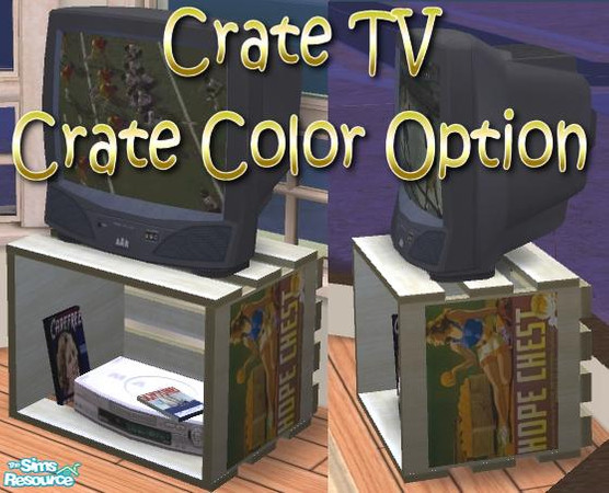 Sims 2 — Crate TV - Crate Recolor 4 by Dr Pixel — Can't afford a TV with a stand? No problem, just get the TV and pick up