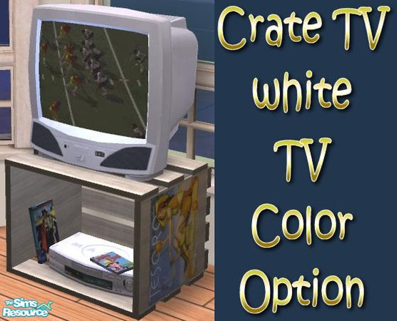Sims 2 — Crate TV - TV White Recolor by Dr Pixel — Can't afford a TV with a stand? No problem, just get the TV and pick