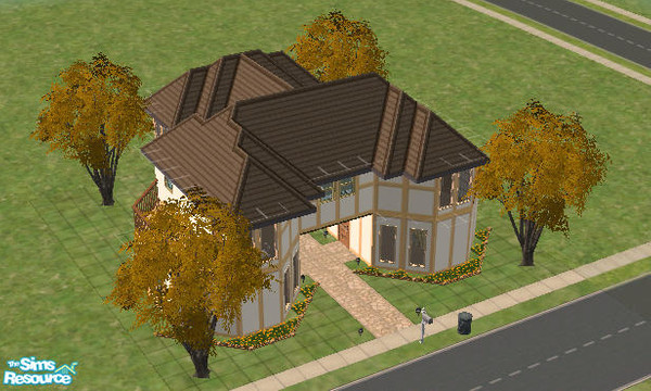 Sims 2 — Three-ways by Lyra_Style — This is a house built for three roomates households. Everyone has a separate entrance