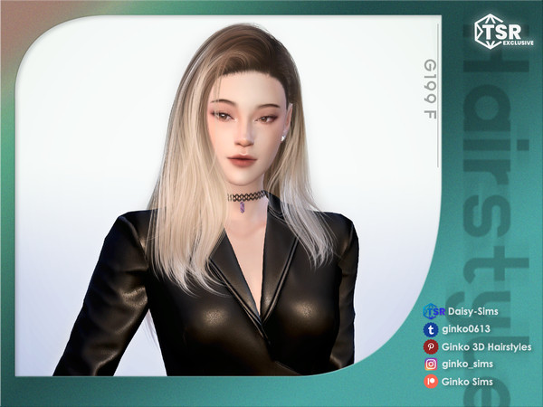 Sims 4 — Long Layered Hair - Ginko199 by Daisy-Sims — 21 base colors + 9 ombre colors