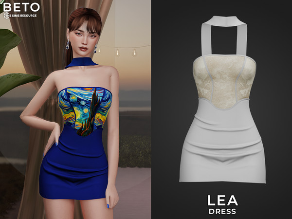 Sims 4 — Lea (Dress) by Beto_ae0 — Elegant and formal feminine outfit, enjoy it - 06 colors
