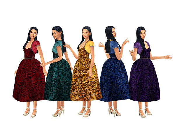 Sims 4 — TFI_Recolour_Sifix_Noelle_JANUARY_Light_Lace.package by thefoggiestidea — A recolour of the Sifix Noelle dress.