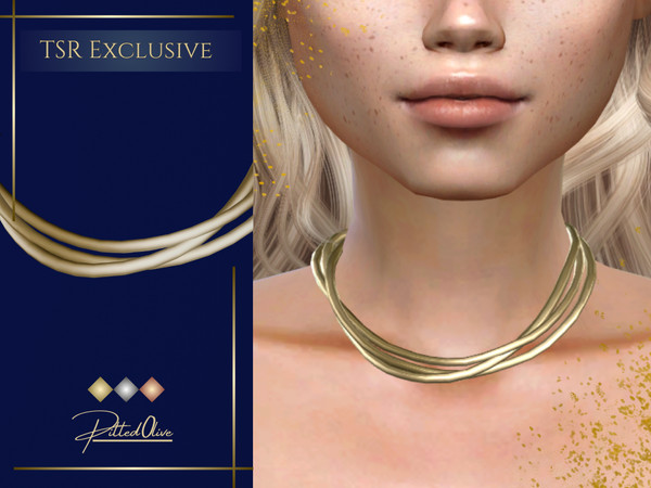 Sims 4 — Kingsley Necklace by Pitted0live — Triple chunky chain necklace Custom catalog image
