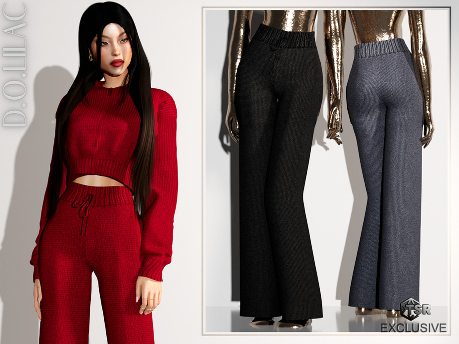 The Sims Resource | Cashmere Wide-Leg Pants DO0650