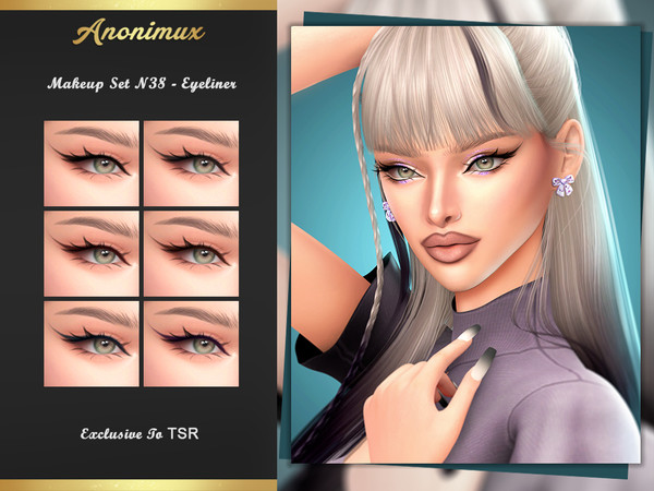 Sims 4 — Makeup Set N38 - Eyeliner by Anonimux_Simmer — - 6 Swatches