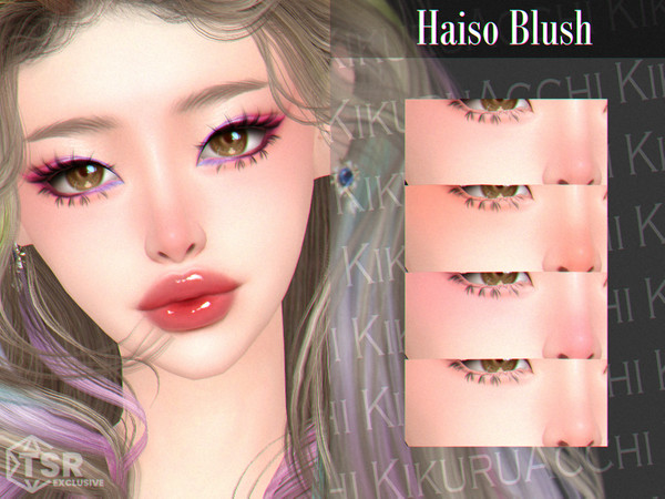 Sims 4 — Haiso Blush by Kikuruacchi — - It is suitable for Female and Male. ( Teen to Elder ) - 4 swatches - HQ