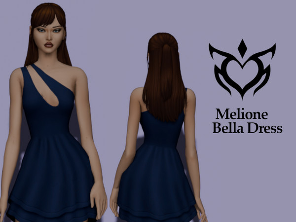 Sims 4 — Bella Dress By Melione by Melionecc — BGC