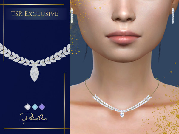 Sims 4 — Clerance Necklace by Pitted0live — Multi marquise diamond necklace Custom catalog image