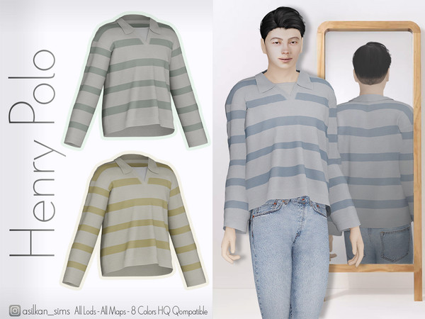 Sims 4 — Henry Polo - ACN 554 by Asilkan — - 8 Colors