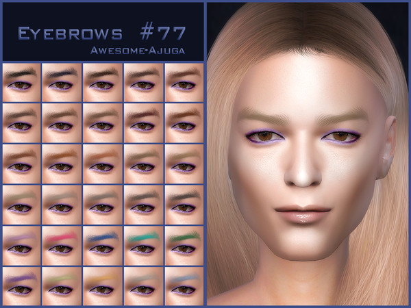 Sims 4 — Eyebrows 77 by Awesome-ajuga — - 30 swatches