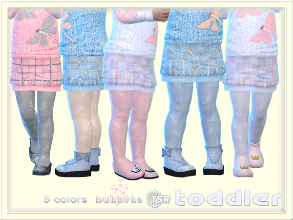 Sims 4 — Tights Dragonflies by bukovka — Toddler tights for girls in 5 color options. Installed independently. Suitable