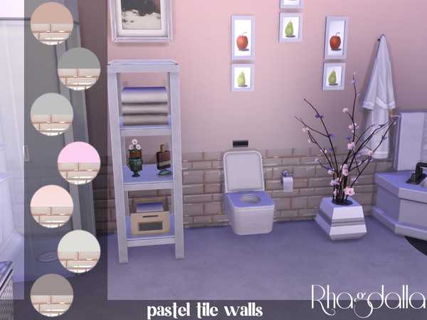 Sims 4 — Pastel Tile Walls by Rhagdalla — Pastel Tile Walls