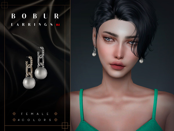 Sims 4 — Pearl Chain Earrings by Bobur2 — Pearl Chain Earrings for female 4 colors I hope you like it