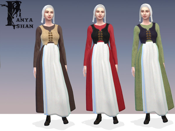 Sims 4 — PanyaShan_MedievalStyleMaidUniformHatFM.package by PanyaShan — This set replaces the standard female uniform of