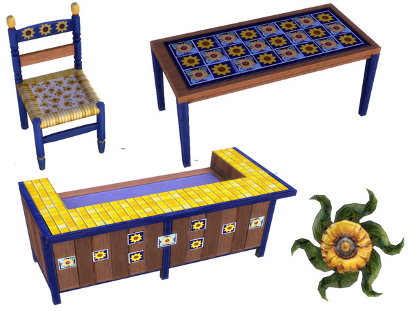 Sims 4 — Simple Sunflower Dining Chair by ayshala2 — The Simple Sunflower Dining Room Set has a Tuscan touch mixed with