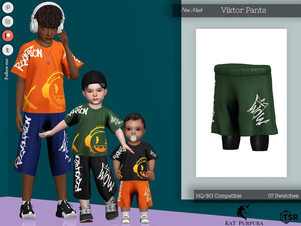 Sims 4 — Viktor Pants- Infant by KaTPurpura — Semi-long pants with urban style