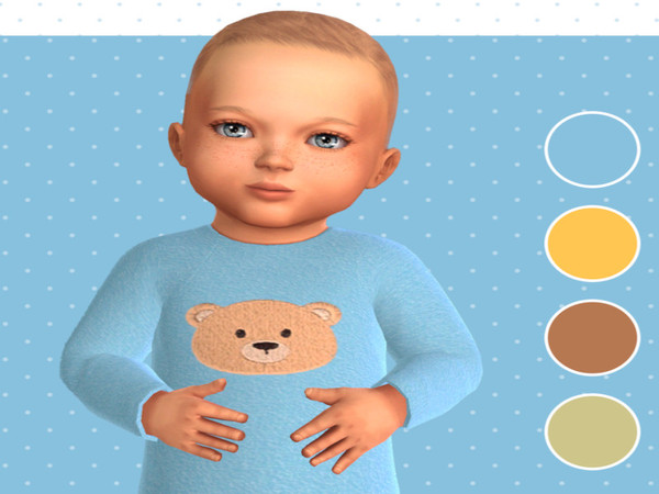 Sims 4 — One Bear Onesie Infant by acsimsccTSR — - 4 swatches - Full body outfit - For all genders - Base game compatible