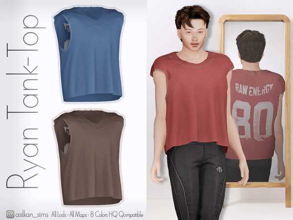 Sims 4 — Ryan Tank Top - ACN 557 by Asilkan — - 8 Colors