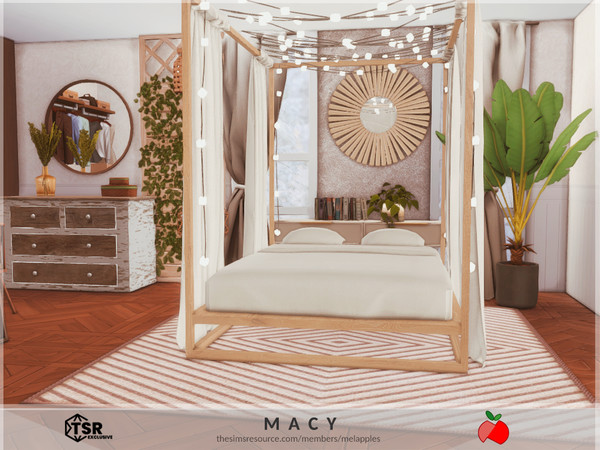 Sims 4 — Macy - bedroom by melapples — a bedroom with natural elements . enjoy! 8x7
