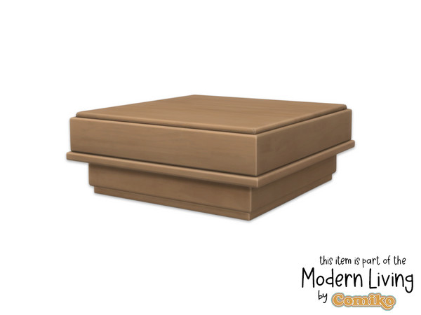 Sims 4 — Comiko Modern Living Room Coffee Table by Comiko — Hi! Part 1 - Modern Living Set is base game compatible and